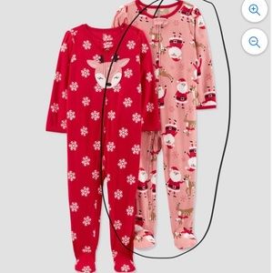 Carter's Just One You Toddler Girls' Santa Fleece Footed Pajama